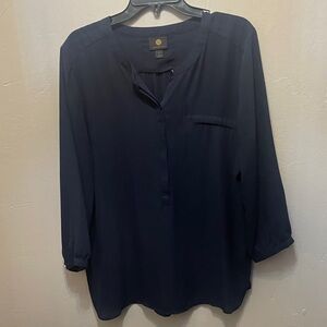 JM Collection Navy Blue Women's Blouse